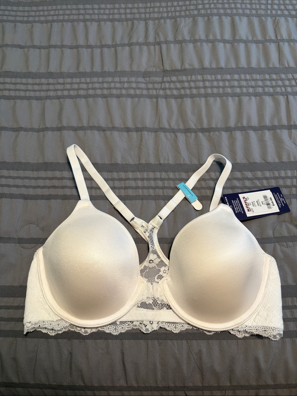 Maidenform Lace-Back Molded T-Shirt Bra - White